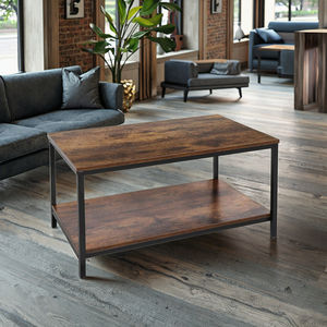 लिविंग रूम सेंटर टेबल कॉफी नेस्टिंग टेबल कॉफी नेस्टिंग टेबल लकड़ी के शीर्ष धातु फ्रेम कॉफी चाय डेस्क - Product Image 6