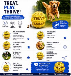 Juguete Masticable de Goma Suave para Perros, Pelota de Juguete Resistente para Masticar y Limpiar los Dientes - Product Image 3
