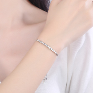 Pulsera con sonrisa de moissanita de plata S925 transfronteriza para mujer, joyería ajustable de gama alta para <span class=keywords><strong>Amazon</strong></span>, superventas al por mayor - Product Image 4