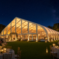 Carpa de 5x50m para bodas, recepciones, ferias comerciales, en venta, carpa para bodas al aire libre, carpa de lujo de PVC para 100 personas.