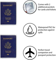 UIOWIO Transparent Passeport Protecteur Titulaire Étanche En Plastique Passeport Couverture Vinyle ID Protecteur pour Voyage Document Carte De Crédit