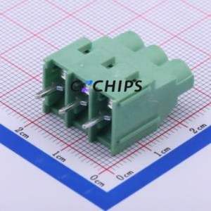 DB910-6.35-3P-GN-S Screw Terminal Block Through hole Component (THT),P=6.35mm Connector 1x3P 6.35mm Green Through Hole - Product Image 2
