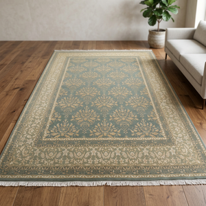 Tapis en laine et soie de style persan, tapis de luxe noués à la main, tapis élégants pour la maison et le bureau, tapis de sol durables et doux, paillassons. - Product Image 2