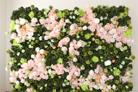 Décor mural de fleurs artificielles en soie, roses et hortensias verts superposés, pour Pâques, Noël, Halloween