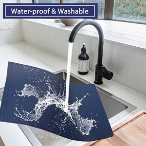 Wasserdichte, Fleckenresistente, Hitzebeständige, Rutschfeste, Leicht zu Reinigende PU-Tischsets für Küche und Esstisch, Leder-Tischunterlagen - Product Image 5