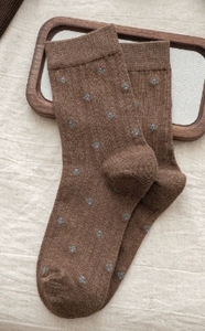 Calcetines pequeños a media pantorrilla con estampado floral para Primavera, otoño e invierno, calcetines de algodón, estilo INS de moda, calcetines retro japoneses para fruncir - Product Image 5