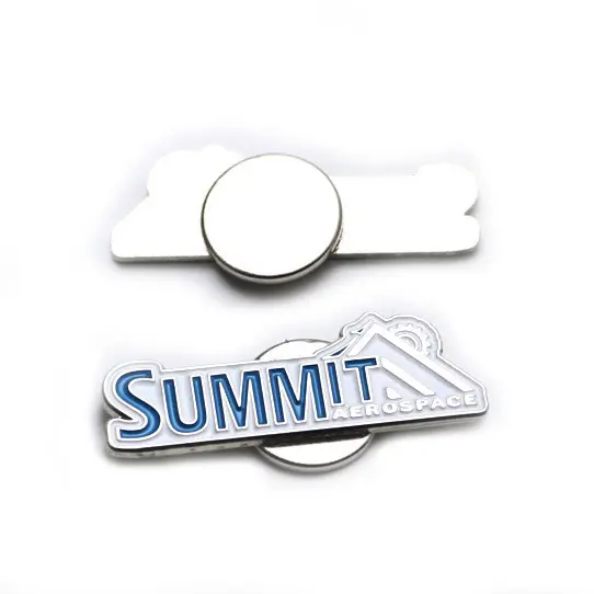 Vente en gros Badge de créateur Épingles rigides personnalisées en métal Logo d'entreprise Épingles magnétiques en émail