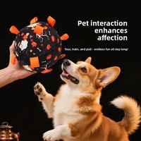 Jouet en peluche pour chien Halloween, ballon de football d'extérieur, jouet à mâcher résistant à l'usure et aux morsures, avec clochette électrique pour soulager l'ennui