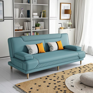 Sofá Cama Plegable Cuadrado de Piel Sintética de Doble Uso, Tres Plazas, Estilo Moderno y Sencillo para Apartamentos Pequeños, Resistente a Arañazos de Gatos - Product Image 1