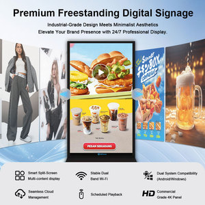 Afficheur numérique ultra-fin sans bordure de 55, 65, 75, 85, 98 pouces, écran plein écran, 4K UHD, Android, WiFi, <span class=keywords><strong>kiosque</strong></span> publicitaire avec CMS Cloud - Product Image 2