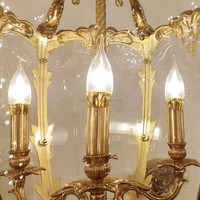 Lustre en Bronze décoratif de maison de Style français victorien suspendu pendentif lanterne en laiton Antique