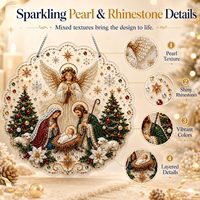 Attrape-soleil Scène de Nativité Angélique avec Perles et Diamants, Perles 3D de Tailles Variées et Kit de Bricolage Complet pour Fenêtres, Arbres et Cadeaux de Fêtes