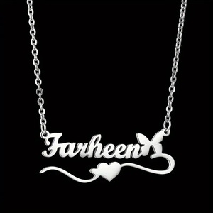 <span class=keywords><strong>Collier</strong></span> <span class=keywords><strong>personnalisé</strong></span> en acier inoxydable avec nom, serpent, zircon, cœur, lettres, plaqué or 18 carats, cadeau créatif tendance pour femmes et hommes - Product Image 2