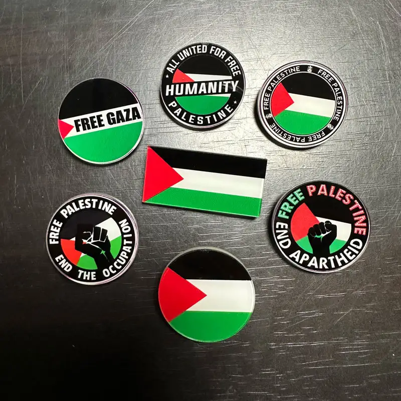Custom Logo palestine map acrylic Button Activity Promotion Gift 3D Cartoon palestinian flag pin badge