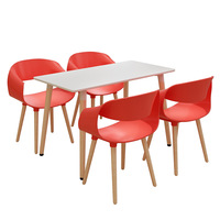 Großhandel Günstige Moderne Esszimmers tuhl Red Fauteuil Nordic Restaurant Sillones Rojo Holzbeine Sessel Cafe Esszimmers tuhl
