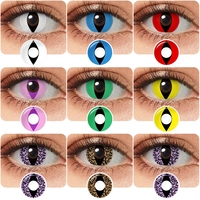 Lentilles de contact Freshgo Pseyeche Halloween Whiteout Blackout en gros, lentilles de contact anime Black Sclera, lentilles de contact Sharingan