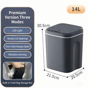 Cubo de Basura Inteligente con Sensor de 14L/16L, Cubo Cuadrado de Gran Capacidad con Sensor Automático para el Hogar, Sala de Estar y Cocina - Product Image 3