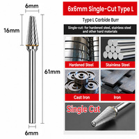 Outil rotatif de débavurage et de chanfreinage à double coupe en carbure de tungstène 6x16, finition brillante, personnalisable OEM