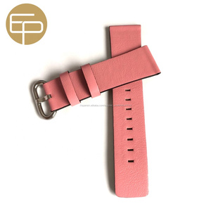 Cuadrado Rosa cola de 12 14 16 18 20 22 24mm cómodo suave napa genuina becerro cuero reloj banda negro con el lado pintado - Product Image 1