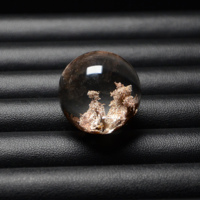 Perle sphérique en cristal fantôme blanc naturel pour pendentif et bague