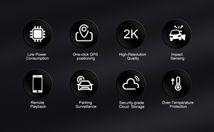Mới 4G Dashcam ống kính kép 2K + 1080P đêm Vison Vòng ghi lại aov thời gian trôi đi video GPS điều khiển từ xa lưu trữ an ninh đám mây - Product Image 3