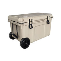 Boîte isotherme rigide en PE imperméable AHIC pour le camping en plein air avec roues, stockage portable des aliments