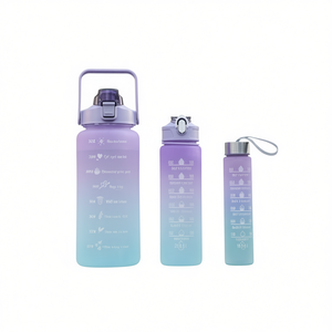 Juego de Botellas de Agua Reutilizables de Acero Inoxidable Gradient Sports de 32oz, 20oz y 16oz con Marcadores de Tiempo para Controlar la Hidratación, Uso en Exteriores - Product Image 2