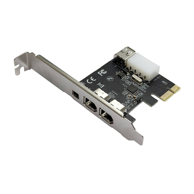 PCIe x1 to FireWire 1394a Expansion Card 3x External Ports VIA VT6315 Chip for DV Camcorder and Industrial Camera