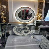 Nouvelle table de toilette miroir personnalisée de Foshan, design de luxe léger, double G, diamant doré