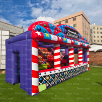 Neues Leap Aufblasbares Jahrmarkt-Zelt PVC Spielshow-Schloss 4-in-1 Zelt Sport Axt Dart Fußball Basketball