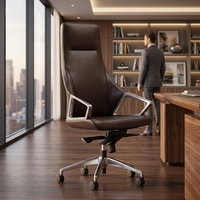 Chaise de bureau de direction à dossier haut, design moderne de luxe, haute qualité, pivotante, réglable en hauteur, en cuir synthétique