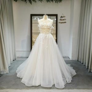 Abiti da <span class=keywords><strong>sposa</strong></span> con scollo a-line da barca con applicazioni <span class=keywords><strong>piume</strong></span> elegante corpetto sfoderato abito <span class=keywords><strong>sposa</strong></span> senza maniche Rl063 - Product Image 1