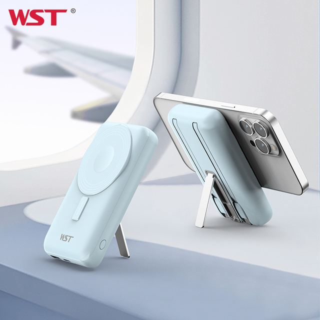 Customized 10000mAh 15W Magnetic Wireless Mobile Phone Power Bank PD20W Fast Charging Portable WST Brand Power Bank for Outdoor
