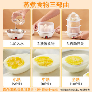 Mini Egg Steamer 3 Layer Electric Food Steamer With Transparent Lid For Home Cooking - Product Image 4