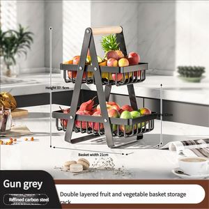 Standing Multi-layer Metal <b>Kitchen</b> Fruit <b>Storage</b> <b>Rack</b> Grille Design for Ventilation Eco-friendly Waterproof <b>Storage</b> Preventing - Product Image 4