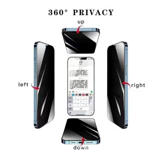 Full Cover Anti-Spy 360 Degree Privacy Screen Protector for iPhone 16 Pro Max 15 Pro Max 11 X Mobile Phone Privacy Glass