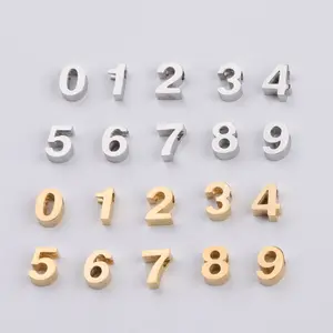 Stainless steel Single Arabic number charms for DIY Bracelet Capital, lowercase M Charm Bead Connector