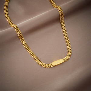 European American Hip Hop Titanium Steel Cuban Chain Necklace Gold Geometric Street Style Punk Fashion Gift - Product Image 2