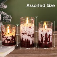 Ensemble cadeau de bougies de Noël en verre à la cire de paraffine pour la décoration de la maison de Mermei, bougies LED sans flamme de Noël