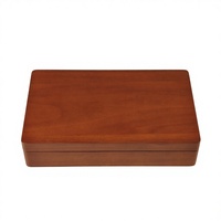 Boîte de rangement à bijoux rectangulaire en bois avec logo gravé au laser, doublure intérieure en velours noir, charnière dorée pour emballage cadeau de bijoux