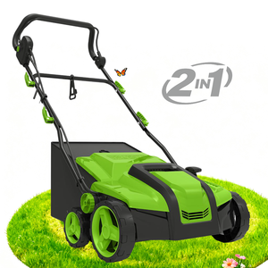 Pour 1800W 2-en-1 électrique Dethatcher scarificateur 380mm largeur de travail 45L sac <span class=keywords><strong>a</strong></span>érateur de pelouse industriel maison pelouse petite cour - Product Image 1