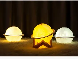 Humidificateur USB moderne pour bureau à domicile Veilleuse LED Creative Moon Planet Air Atomizer ABS Silencieux pour chambre à coucher Bar Spa Salon de beauté - Product Image 5