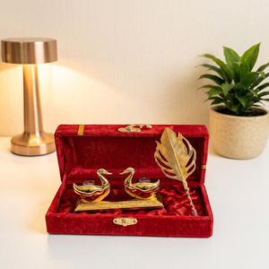 ชุดเครื่องประดับทองเหลืองดุคก์ สวาน ซินดูร์ สำหรับตกแต่งงานแต่งงานแบบดั้งเดิม ทนทาน ป้องกันสนิม ใช้สำหรับบนโต๊ะอาหาร - Product Image 3