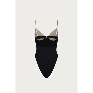 Bikini une pièce uni <span class=keywords><strong>blanc</strong></span> et noir, mode 2026, coupe haute, dos nu, <span class=keywords><strong>push</strong></span>-<span class=keywords><strong>up</strong></span>, <span class=keywords><strong>maillot</strong></span> <span class=keywords><strong>de</strong></span> <span class=keywords><strong>bain</strong></span> <span class=keywords><strong>de</strong></span> plage - Product Image 4
