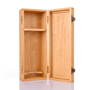 Boîte de rangement en bois de pin faite à la main, étui rectangulaire pour lunettes, boîte cadeau en bois massif, conteneur pour une bouteille de whisky ou de vin - Product Image 1