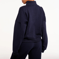 Sweat-shirts et pulls à capuche pour femmes OEM de haute qualité, coupe oversize, col montant zippé, pour le fitness et le quotidien, avec logo personnalisé, respirants