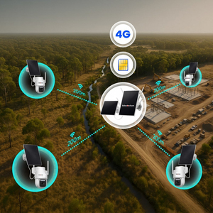 Kit de sécurité solaire sans fil 4G 2K avec hub intelligent <span class=keywords><strong>4</strong></span> canaux et <span class=keywords><strong>4</strong></span> caméras solaires, compatible carte SIM pour fermes et sites isolés - Product Image 3