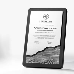 Placa de Cristal Grabada con Diseño de Pico de Montaña y Olas del Mar en Mármol y Metal de Lujo, Premios para Competencias de Artesanía - Product Image 4