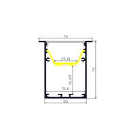 Profil en aluminium oblong de LED encastré ou suspendu pour l'éclairage d'intérieur 70*55mm