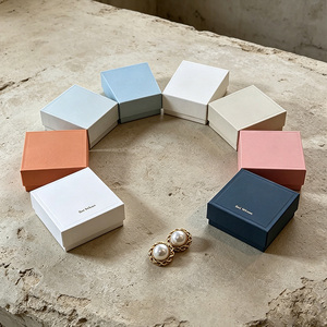 Minimalist Top and Bottom Jewelry <b>Gift</b> <b>Boxes</b> Wholesale Custom Brand Printed <b>Small</b> Square <b>Cardboard</b> <b>Boxes</b> for Luxury Jewelry - Product Image 1